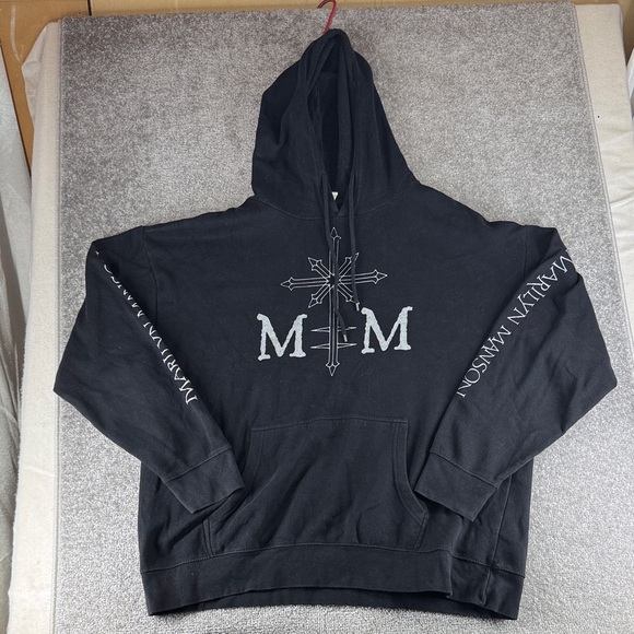 Cotton Heritage Other - Cotton Heritage Marilyn Manson Long Sleeve Black Graphic Hoodie Mens XL